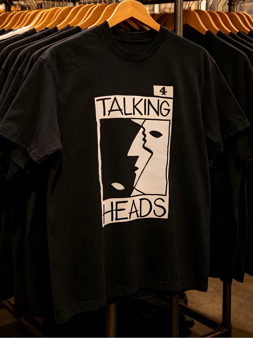 Women’s black T-shirt, Talking Heads black band tee